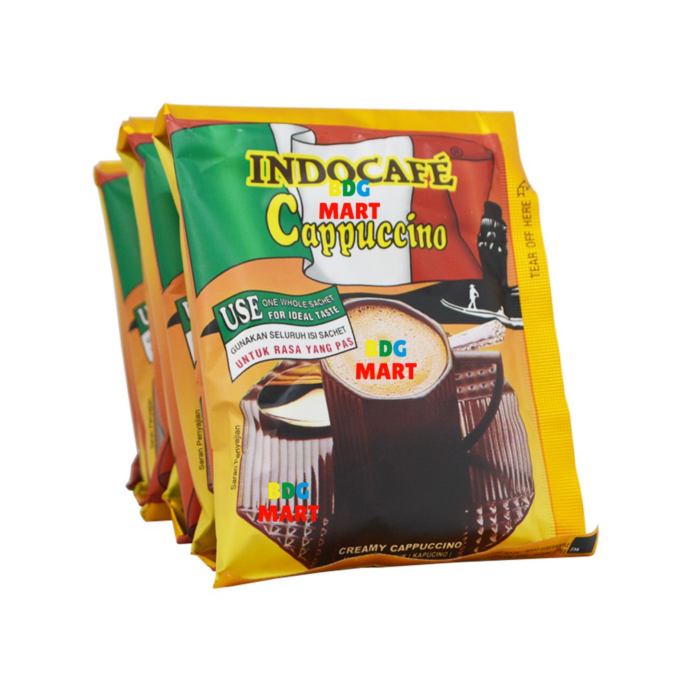 

RENCENG Indocafe Cappuccino Minuman Bubuk Kopi Instan Creamy Cappuccino Khas Italia - 10pcs x 25gr