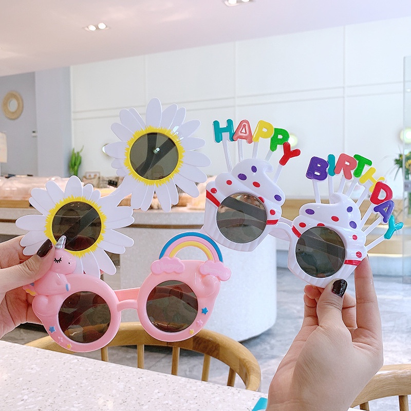 babyfit kacamata mainan plastik karakter cute birthday glass party glasses kids import