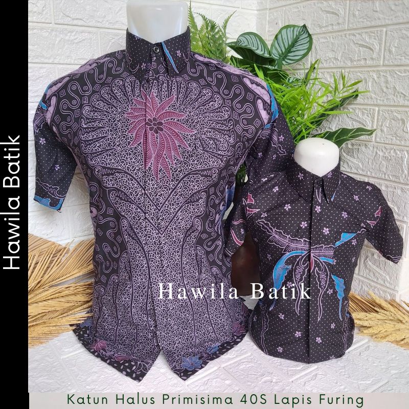 Couple Batik Ayah Anak Lapis Furing Katun Premium