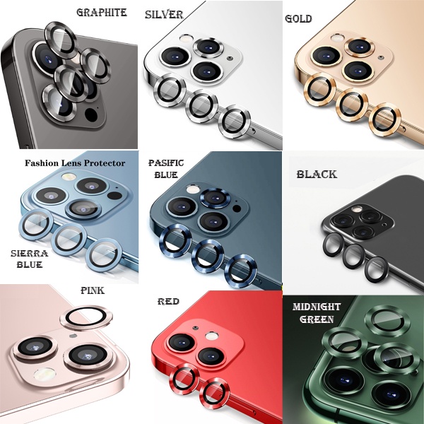 FA RING Tempered Glass Pelindung Kamera Iphone 12 12PRO 12PRO 12MINI PRO MAX MINI Aluminum Camera