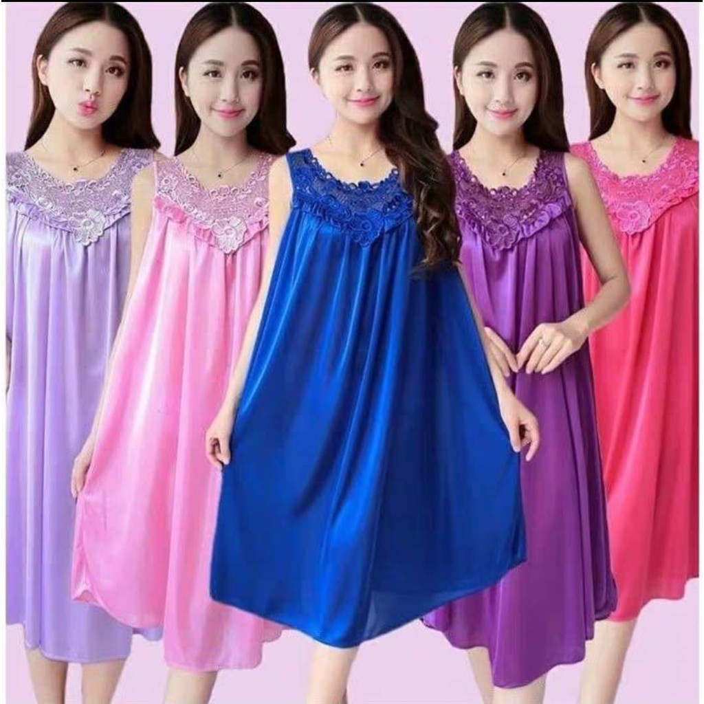 DASTER SATIN RENDA BRUKAT BAJU TIDUR SATIN IMPORT