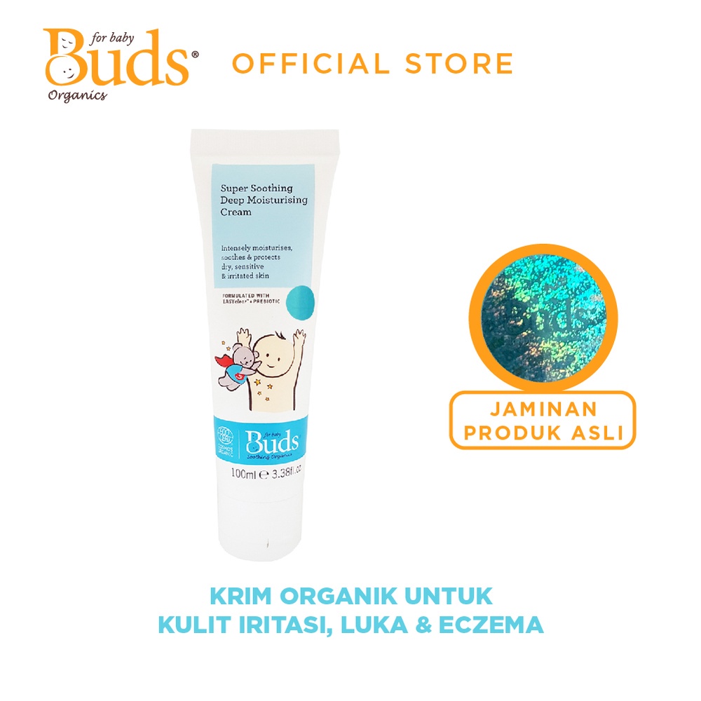 CBK - Buds Organics Super Soothing Deep Moisturising Cream 100ml - Lotion atau Krim Perawatan Iritasi Luka Eczema Bayi dan Anak