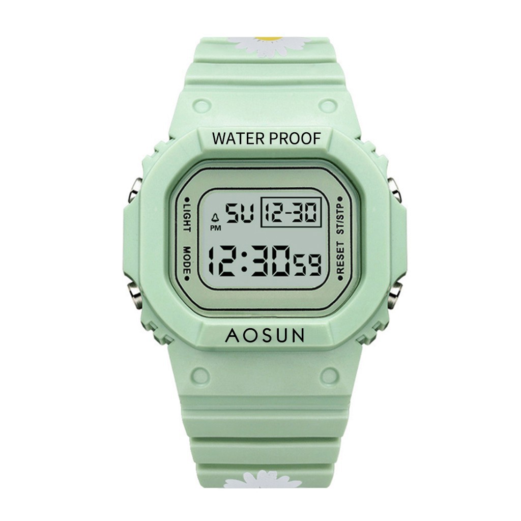 ✅COD [BBS] Jam Tangan Wanita Waterproof Digital Watch GD Same Paragraph Small Daisy Floral Motif Women