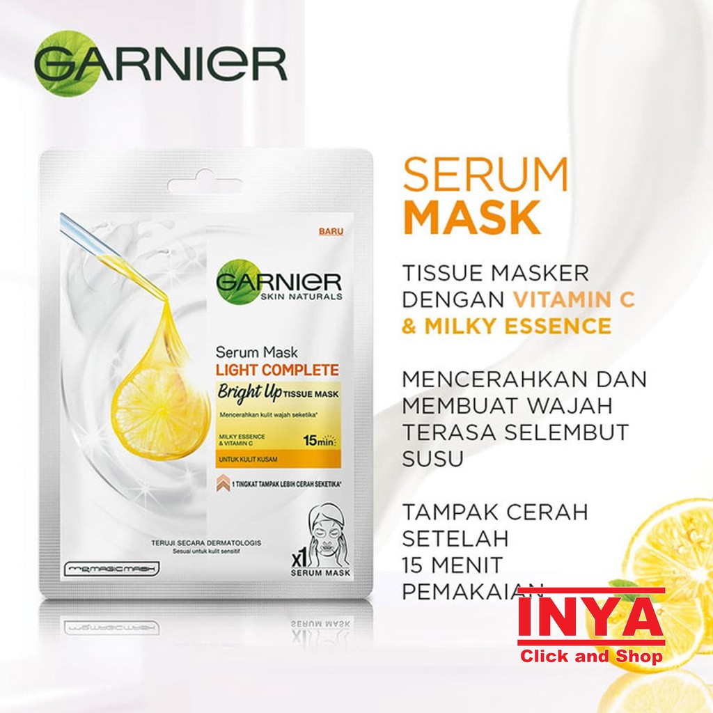 GARNIER SERUM MASK LIGHT COMPLETE BRIGHT UP 30gr - Masker Wajah