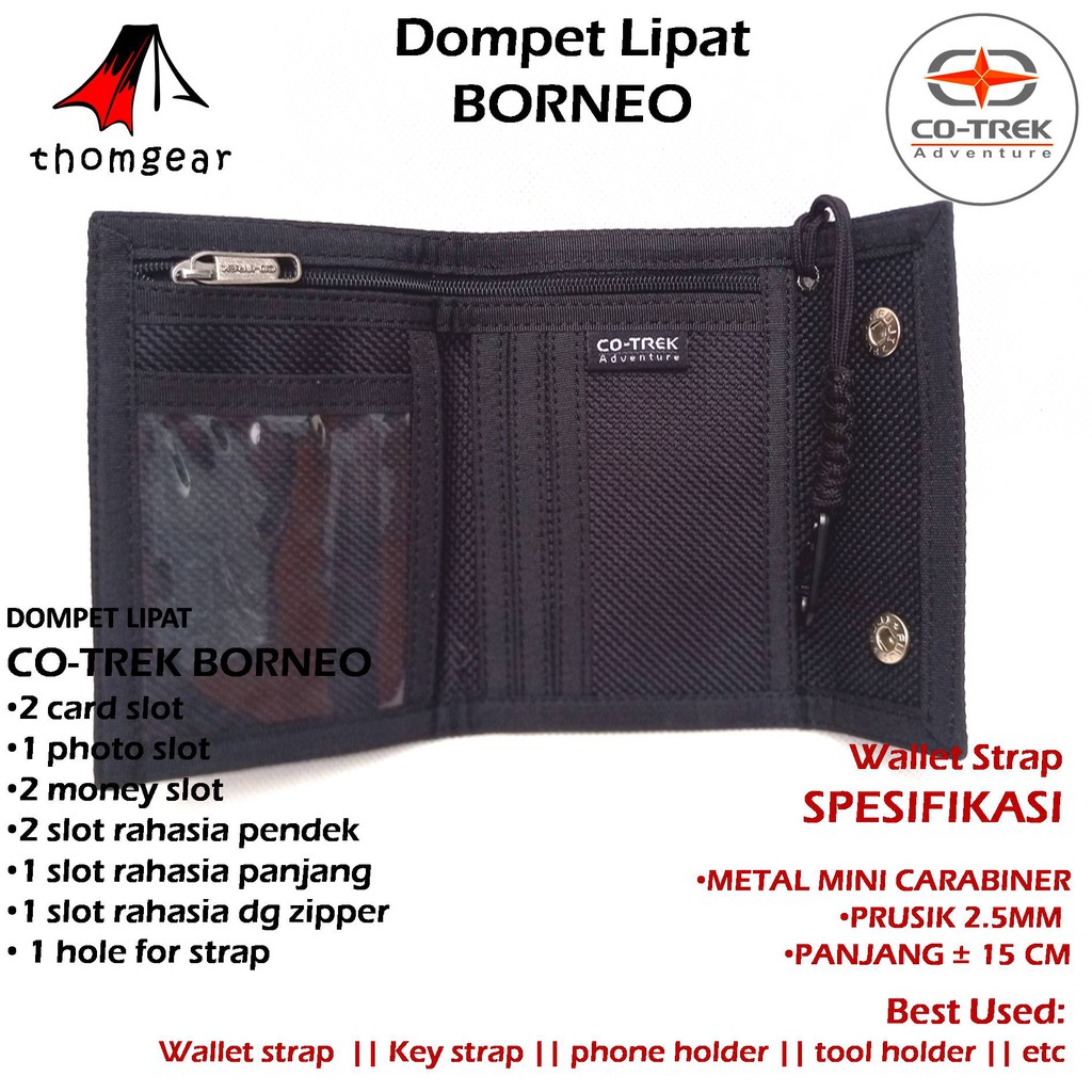 Thomgear Cotrek Dompet Lipat Borneo Bahan Cordura Original