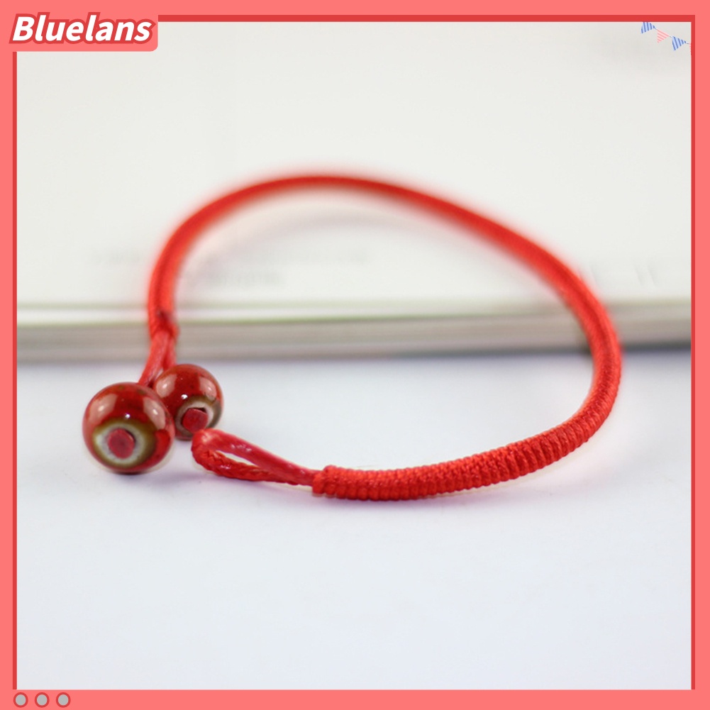 Bluelans Gelang Tali Kepang Hias Manik-Manik Keramik Untuk Unisex