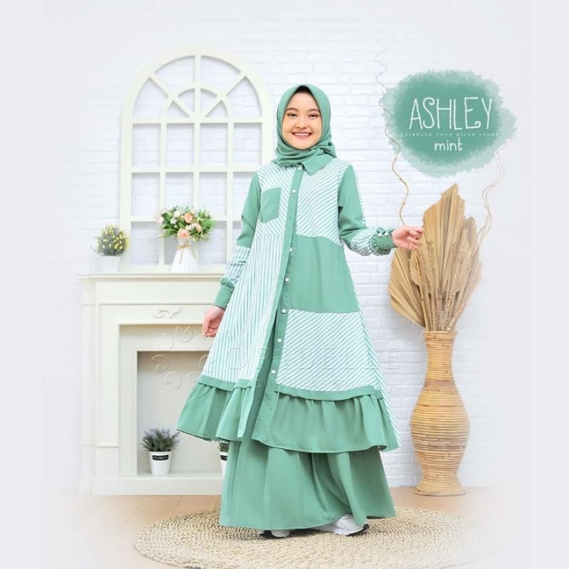Ashley kids 8-12 tahun/gamis anak tanggung