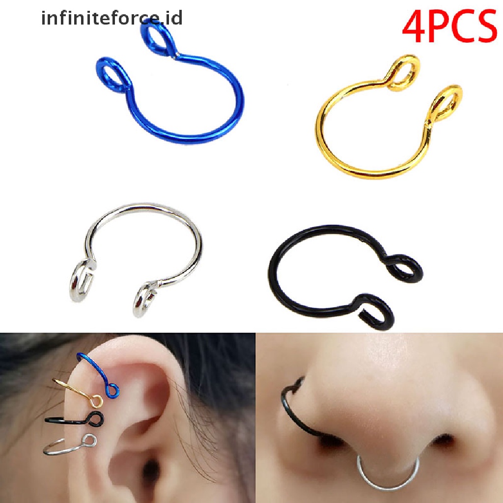 Infiniteforce.id Anting Jepit Hidung / Telinga Tanpa Tindik