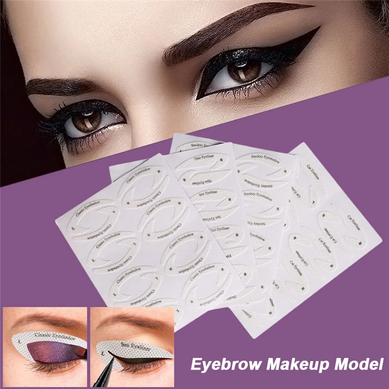 [4Pcs/ Pack Non-woven Eyeliner Template Stickers] [ Eyeliner Stencils Drawing Card] [ Eyeliner Defining Makeup Tools]