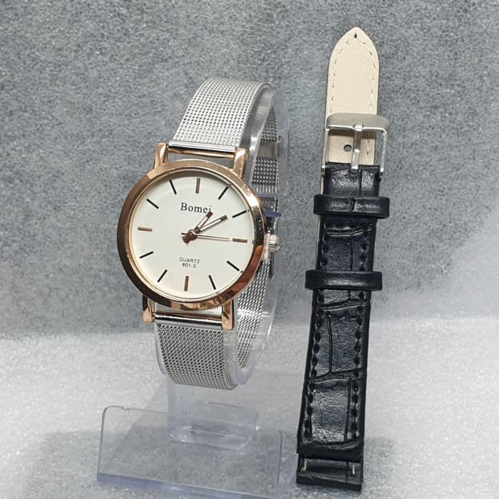 JAM TANGAN WANITA TERBARU BOMEI PASIR + FREE KULIT JAM CEK COD GRATIS ONGKIR