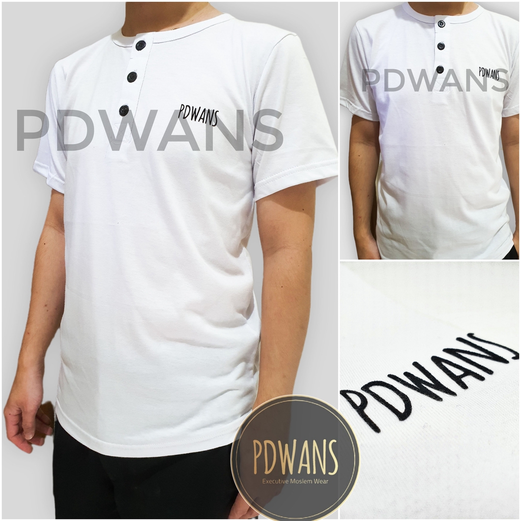 KAOS HENLEY Polos Baju Kaos Kancing Henley Lengan Pendek PDWANS Original