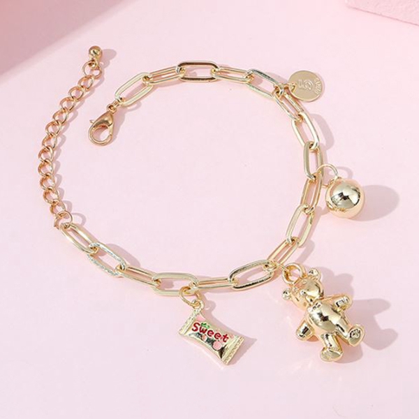 gelang kaki sweet and cute bear anklet(1G4) jge093