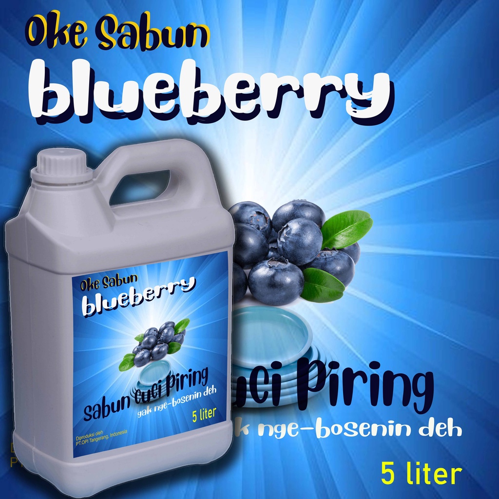 Sabun Cuci Piring 5 Liter Oke sabun Mengandung jeruk nipis, Apel malang, blueberry dan lemon (varian 250ml, 500ml, 1 Liter dan 5L) sudah ada izin edar resmi by Oke sabun suplayer