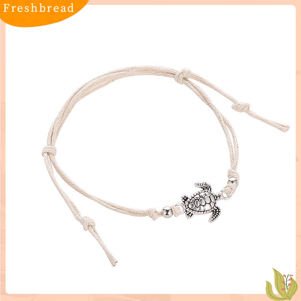 Terlaris Vintage Turtle Charm Handmade Woven Ankle Bracelet Anklet Women Beach Jewelry