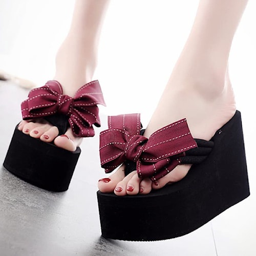 Sendal Sandal Swndal Sedal Samdal Busa Spon WEDGES 9CM Wanita Terbaru Kekinian Murah Berkualitas Tre