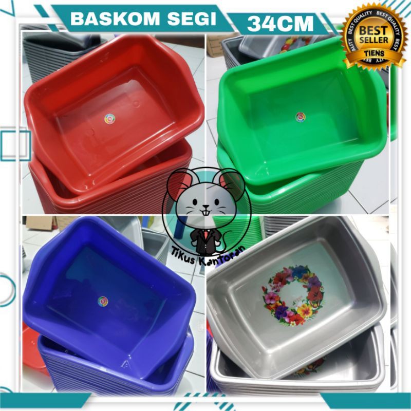 Bak Segi Komet Star 301 Warna / Baskom Plastik Motif Bunga Buah / Baskom Kotak /SL Bak Pasir Kucing