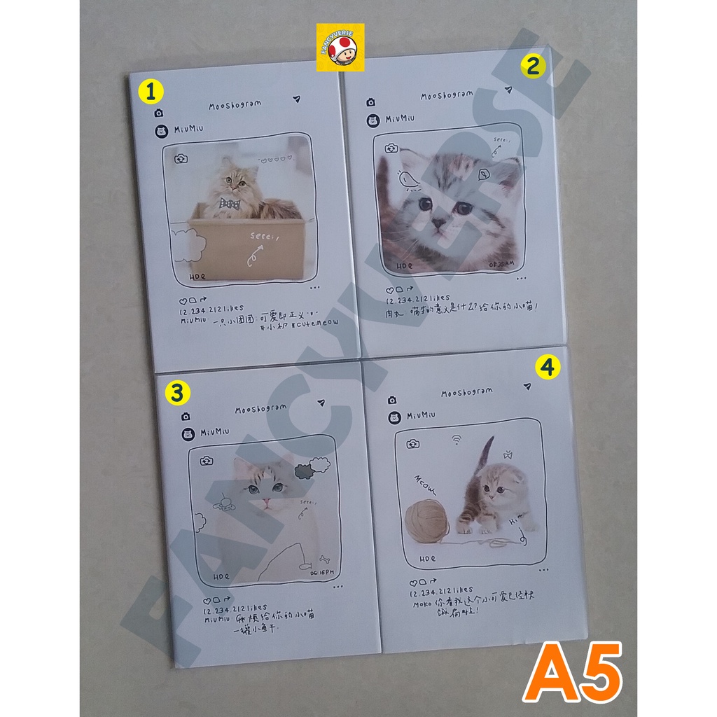 

Notebook A5 MiuMiu Cat 70-729 / Agenda Diary Notes Buku Catatan