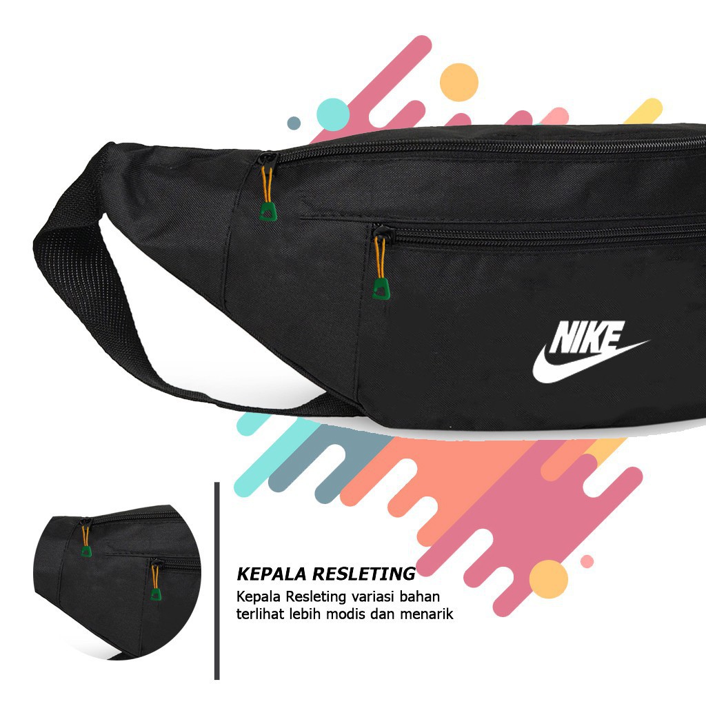 [BISA COD] Waistbag Nike Tas Nike Tas Slempang Nike Outdoor Sporty Tas Selempang Nike Tas Pria Murah