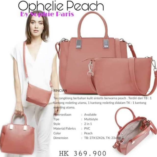 Tas ophelie peach