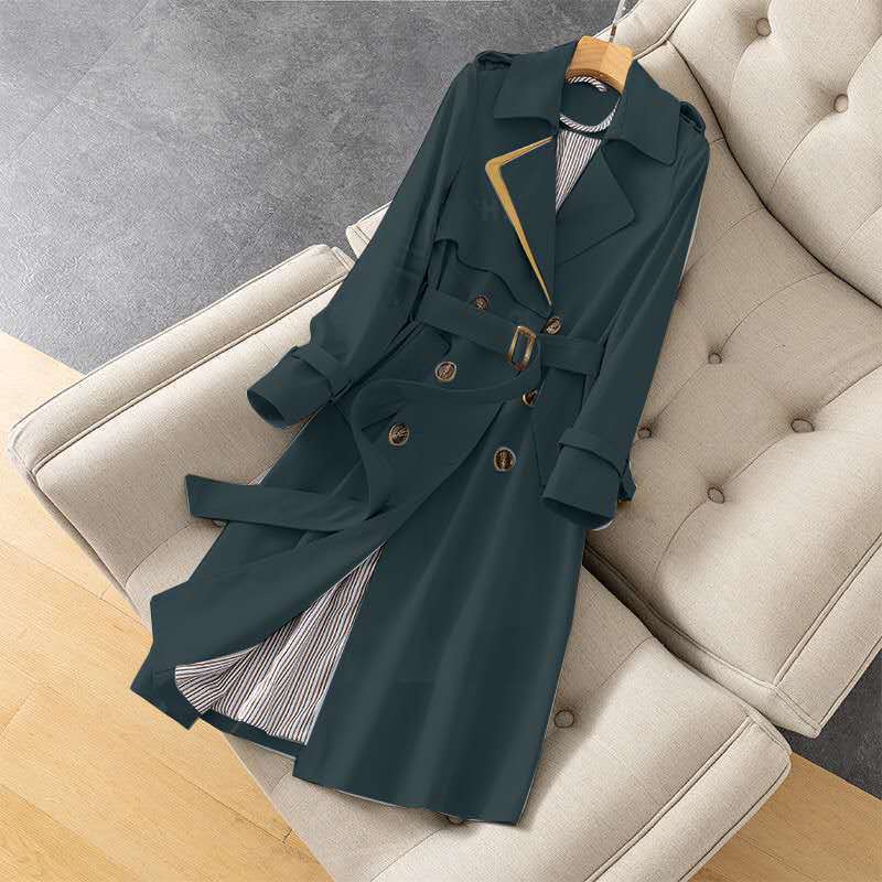 One piece windbreaker / dress Hepburn 2021 new autumn Korean goddess temperament popular medium and