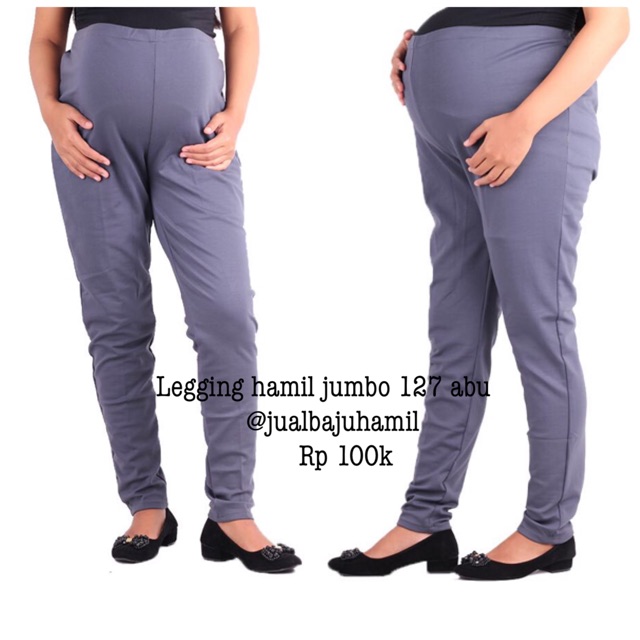 Celana legging hamil jumbo 127 abu