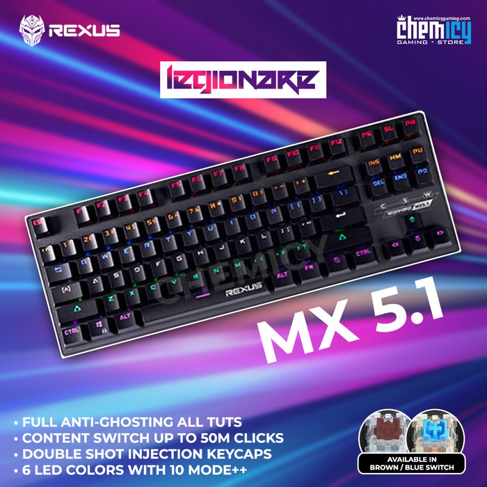 Rexus Legionare MX5.1 Rainbow TKL Mechanical Keyboard