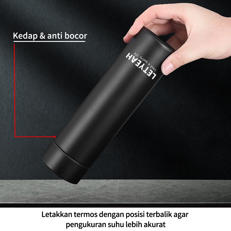 Letyeah &amp; Anantagt botol termos air led panas air dingin/Stainless Steel Thermos Indikator Suhu putih hitam