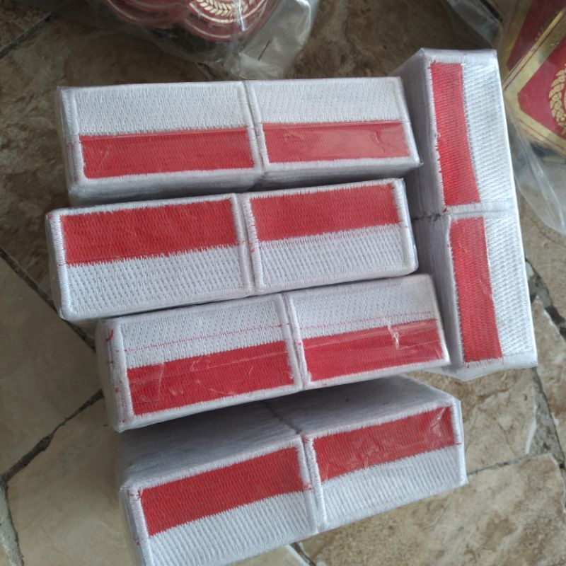 Bendera bordir 100 biji 3x5cm merah putih