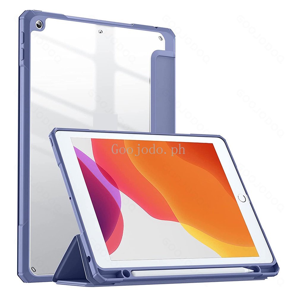 Goojodo Case Transparan Dengan Holder Pensil Untuk iPad Pro 11 2020 2021 Air 2 2018 9.7th 6th 5th Air 4 5 Air 3