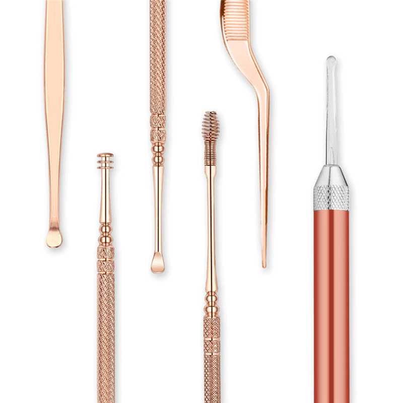 Set Pembersih Telinga Korek Kuping Ear Spoon Tool 9 PCS - BA37 Rose Gold