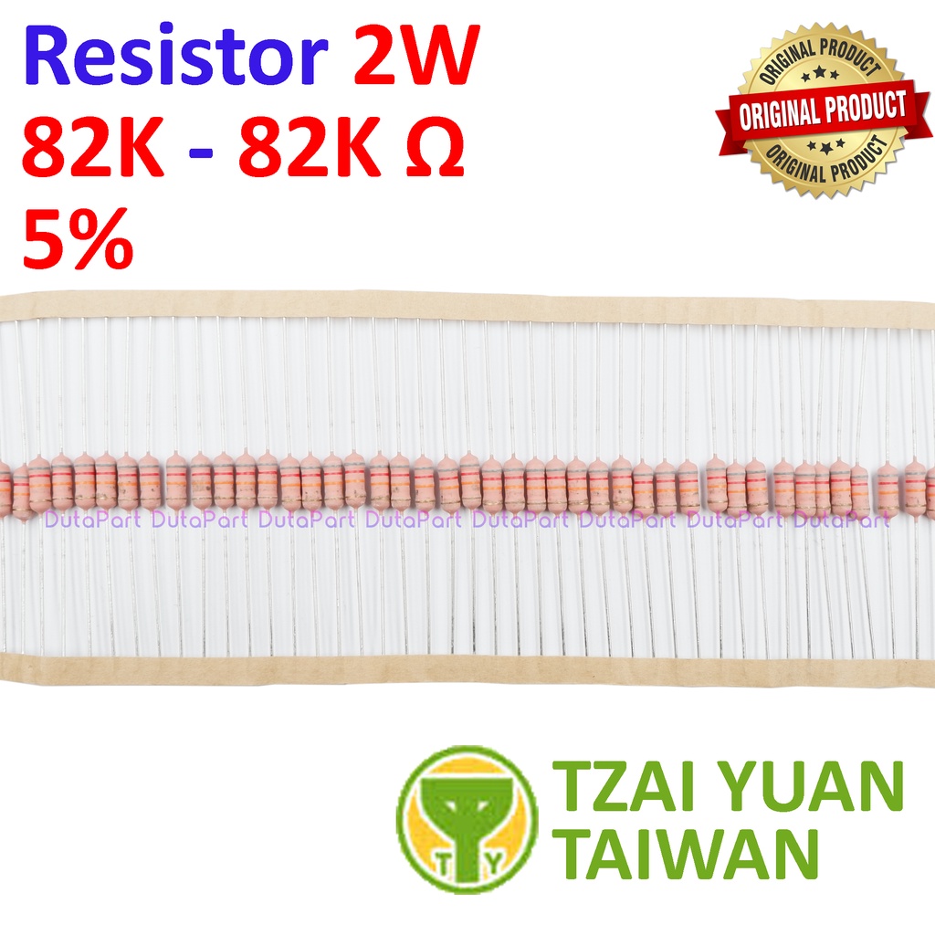 Resistor 82K Ohm 2 Watt 5% ORIGINAL TAIWAN 2W 82K R HIGH QUALITY