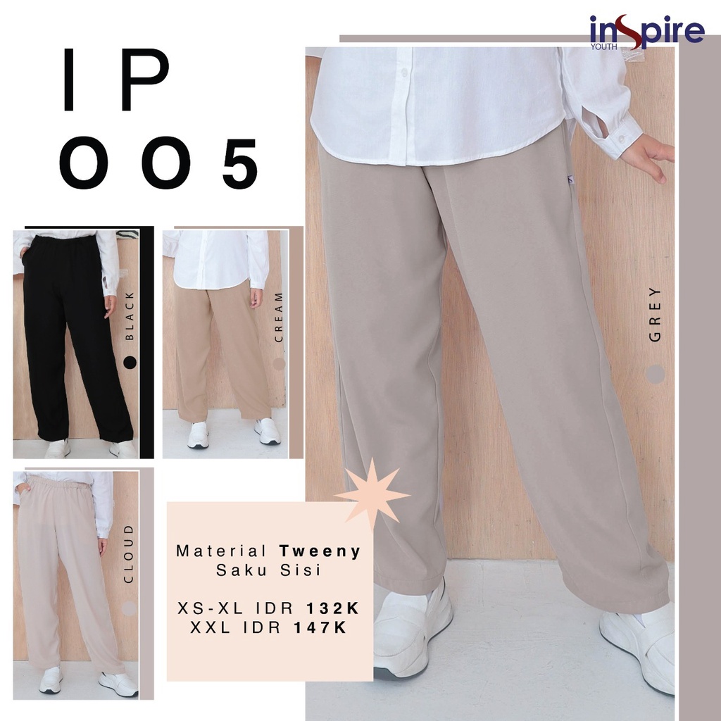 Inspire Pants IP 05 Bahan Tweeny Kulot Wanita Highwaist Fashion Muslimah by Inspire bisa COD