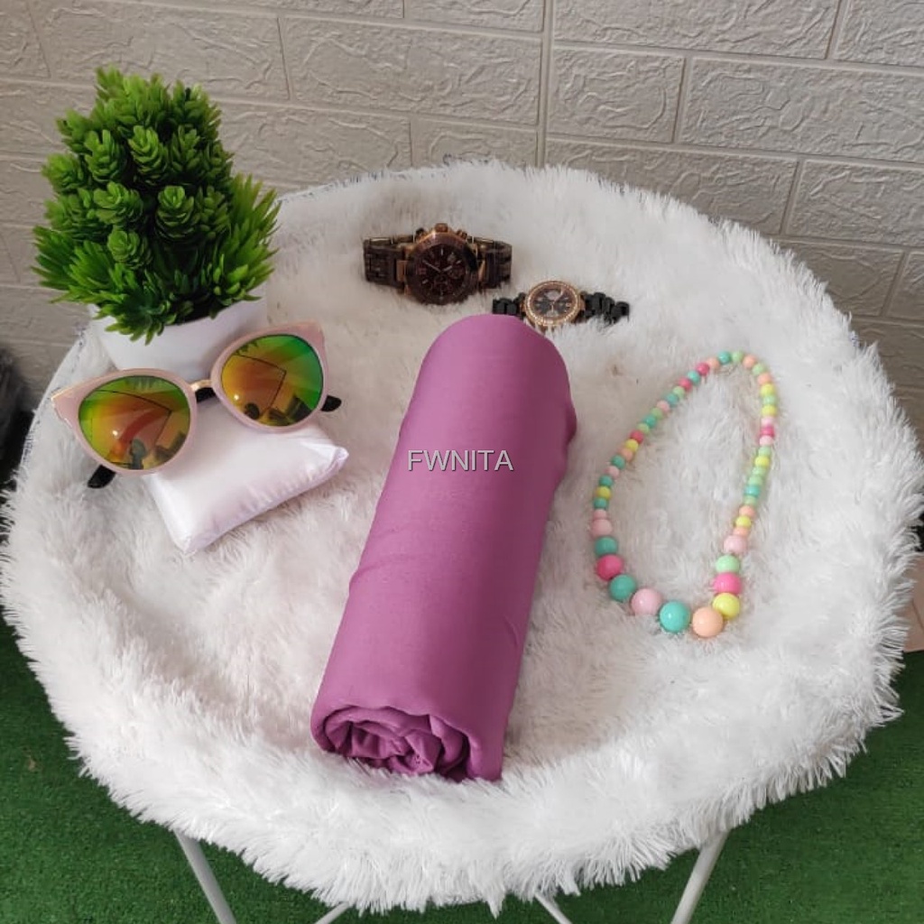 GAMIS LEBARAN MANSET ADEM LENGAN PANJANG MANGSET & MANSET ADEM LENGAN KUTUNG MANGSET POLOS WANITA INNER DRESS-DUSTY PINK