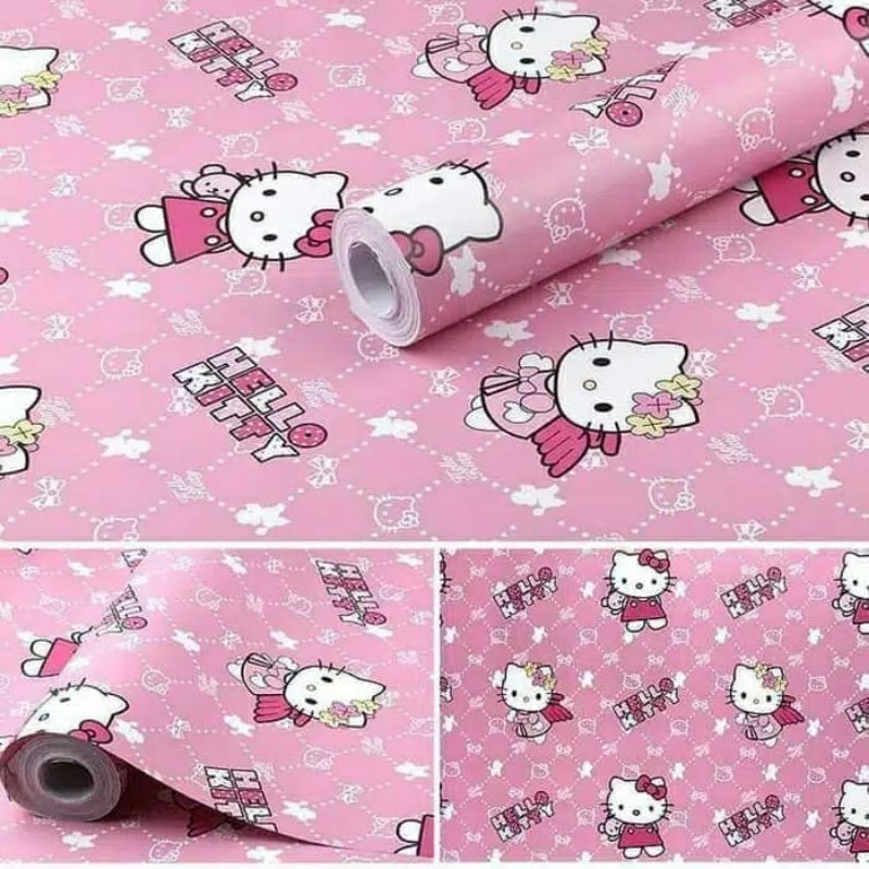 Wallpaper Dinding Motif Hello Kitty Anggel/Sayap 10m x 45cm