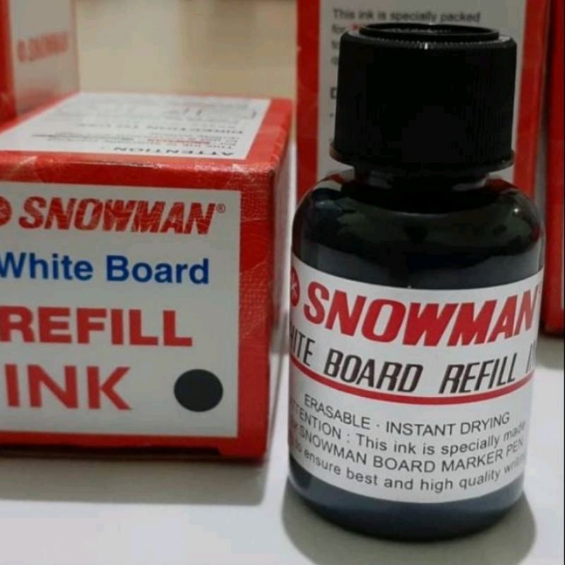 

Tinta Refill Spidol Boardmarker / White Board Hitam Snowman || Bisa di Hapus