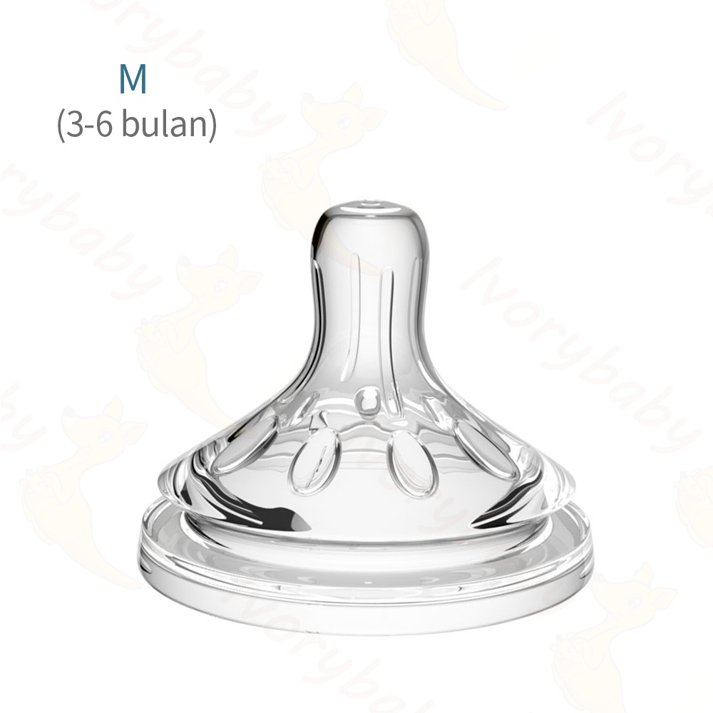 Ivorybaby Dot avent philips silikon nipple dot bayi cocok botol leher lebar-M(3-6bulan)