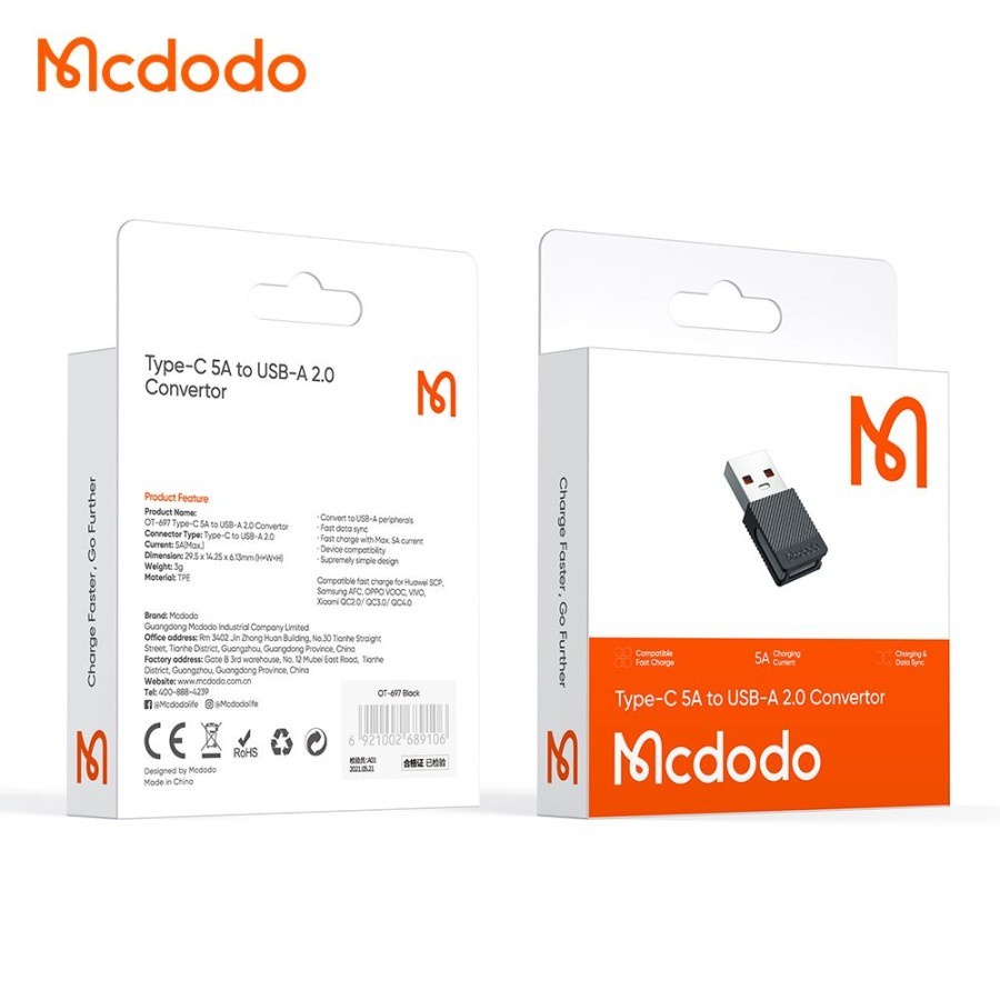 MCDODO Converter Charger OTG USB A to Type C Charging,Audio,Call USB C OTG Type C to USB Converter USB to Type C