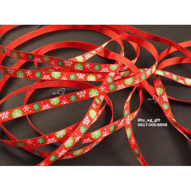 

READY COD Pita Natal Christmas - Grossgrain - Putih - Motif Salju ; L 1.5 cm - 20 yard STOK TERBATAS