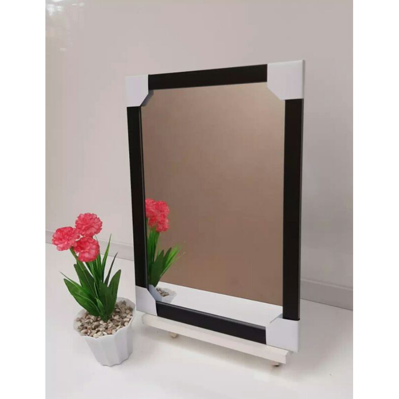 PECAH GANTI BARU/CERMIN DINDING MINIMALIS(32×44)-Hitam