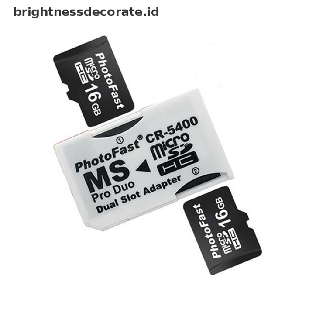 Adapter Card Reader Micro SDHC TF Ke Memory Stick MS Pro Duo 2 Slot Untuk PSP