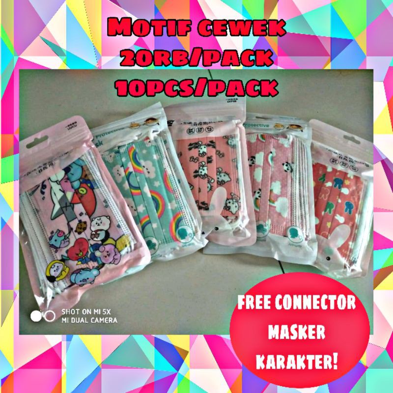 masker anak 3ply / masker anak 3ply karakter / masker anak 10pcs