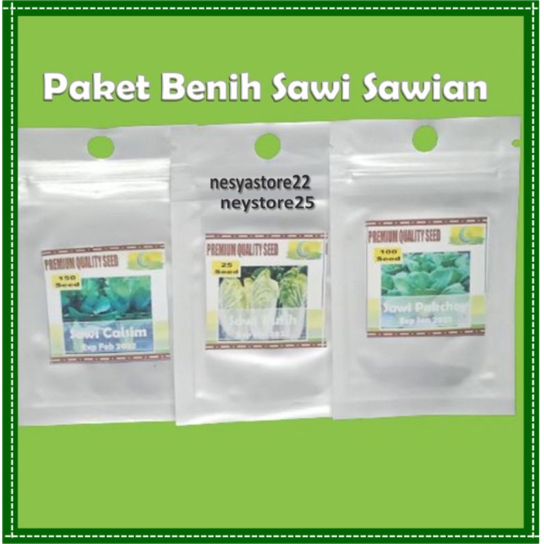Paket Benih Bibit Sawi - Sawian Sawi Pakcoy Sawi Caisim Sawi Putih