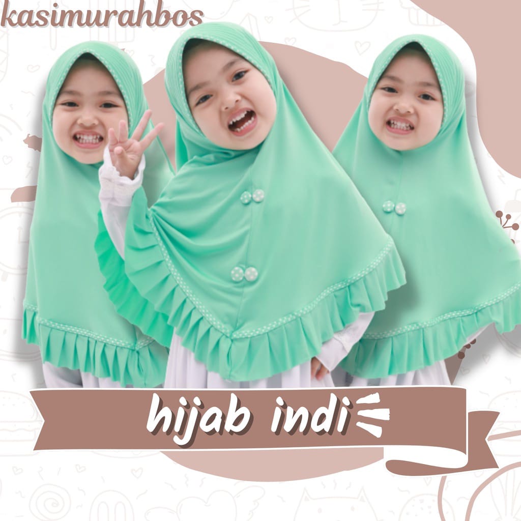 Kerudung Jilbab Hijab Instan Anak Sekolah SD,TK,PAUD  Usia 3 4 5 6 tahun