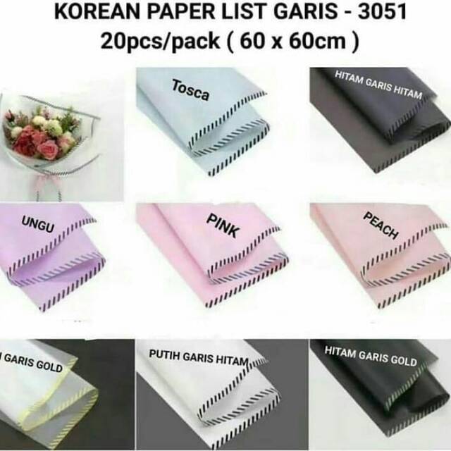 

Kertas bunga korea/kertas bunga list garis / korean paper