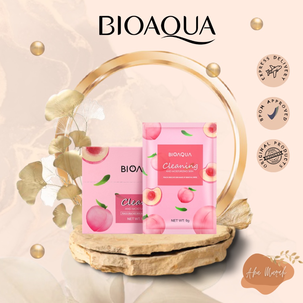 ✨ AKU MURAH ✨ Bioaqua Peach Makeup Remover Wipes  SATUAN ORIGINAL