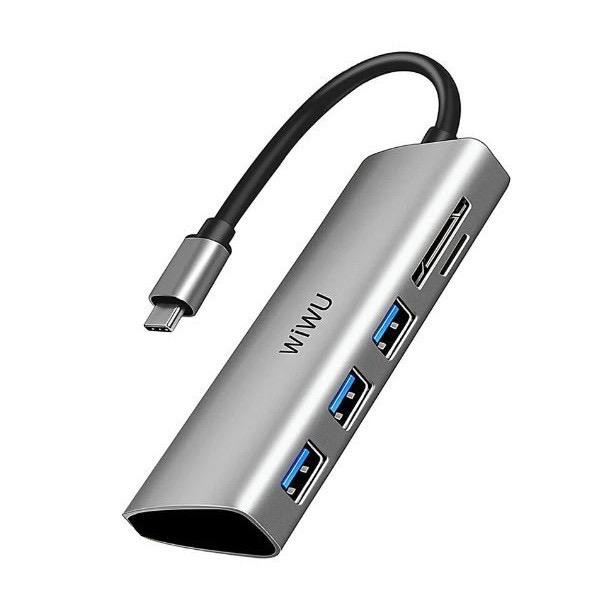 Wiwu Alpha 532st 5in1 Usb-C + 3x Usb + 2xsd / Tf Multifungsi Untuk Notebook Hub