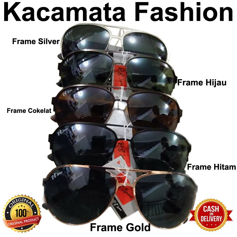 Kacamat Hitam Kacamata Pria Wanita Aviator Sunglasses Kacamata Fashion Kaca mata Anti UV