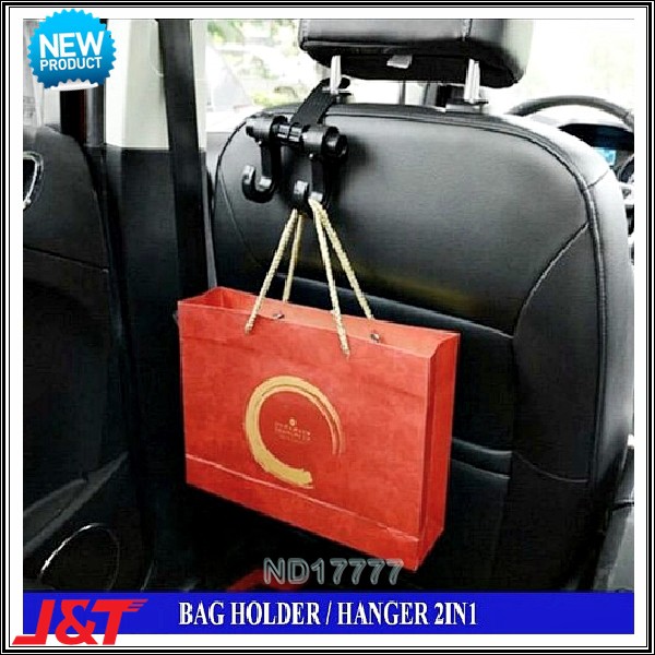 Gantungan Barang Mobil Hanger Pengait Barang Belanjaan di Kursi Jok Sandaran Mobil Car Organizer 2In1