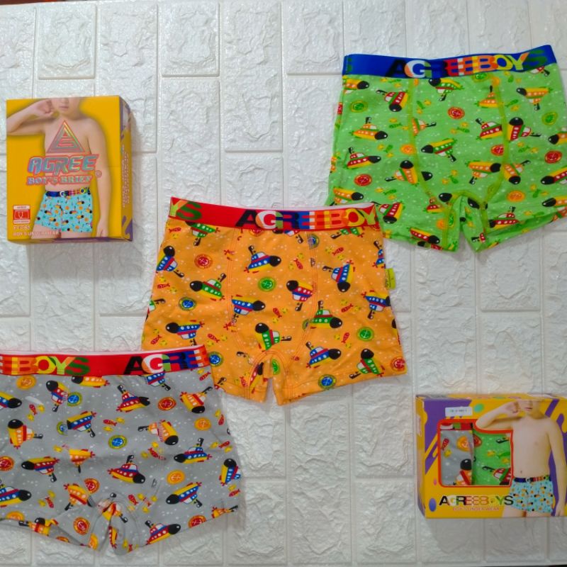 AGREE || CD CELANA DALAM ANAK COWOK BOXER AGREE || PAKAIAN DALAM ANAK LAKI LAKI PRIA BOXER SEGI EMPA