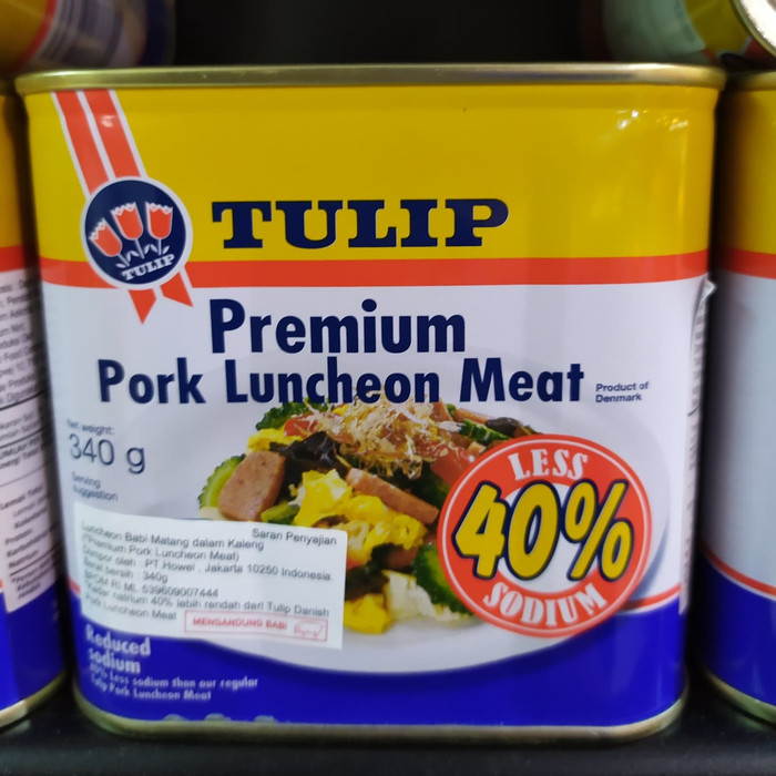 

Tulip Premium Pork Luncheon Meat Less Sodium 40% 340gram ( B2 )
